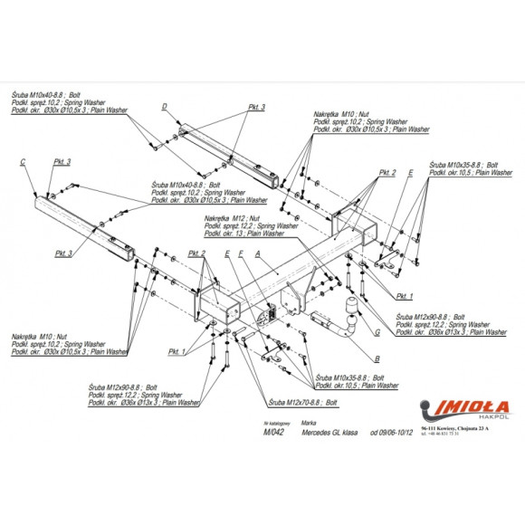 Фаркоп IMIOLA M/042 Mersedes GL, GLS, 2006-2019 Фаркоп IMIOLA M/042 Mersedes GL, GLS, 2006-2019