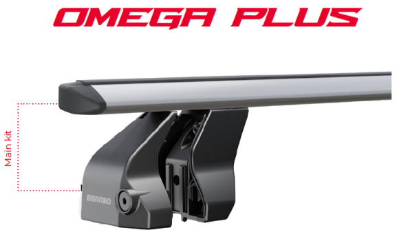 Багажник на крышу MENABO OMEGA PLUS M для автомобиля с гладкой крышей, ALU