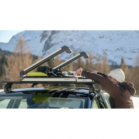 Крепление NORDRIVE Pro-Slider для перевозки 6-и пар лыж, алюминий Крепление NORDRIVE Pro-Slider для перевозки 6-и пар лыж, алюминий