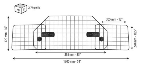 Сетка-разделитель MENABO Petsy для перевозки собак в багажнике 